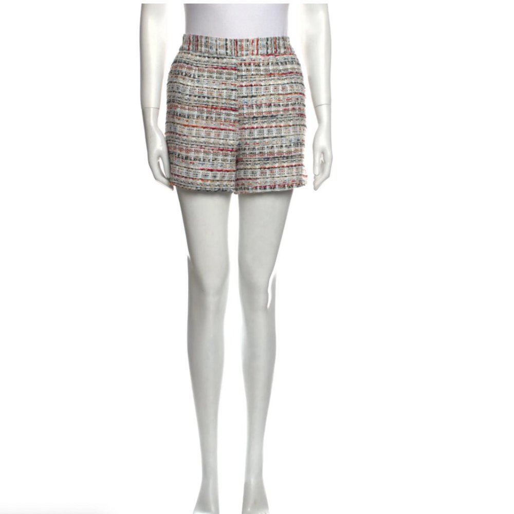 L'AGENCE Tweed Pattern Mini Shorts Size: L